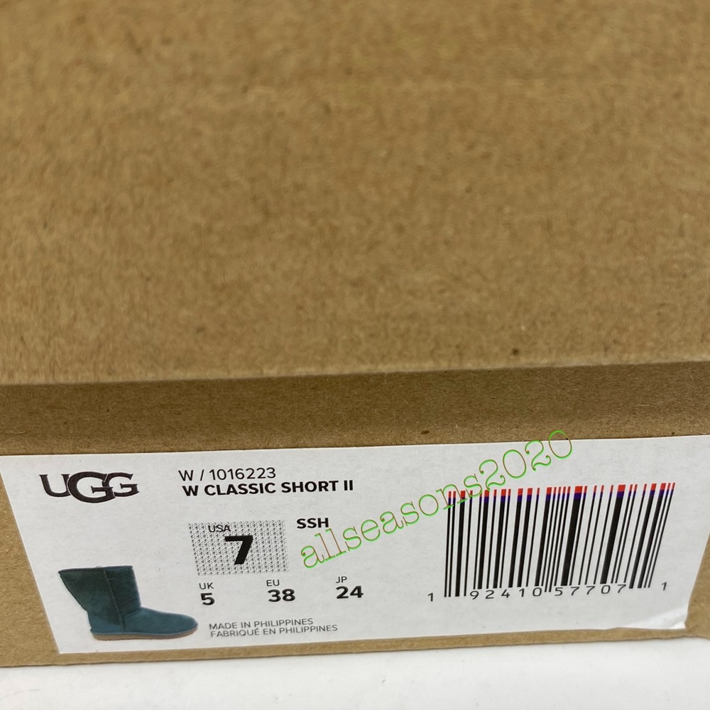 UGG Classic Short 2 Women’s Boots Green Suede Fur - Picture 9 of 9